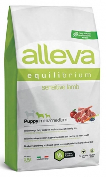 Сухой корм Alleva Equilibrium Puppy Sensitive Mini & Medium для щенков малых и средних пород с чувствительным пищеварением (Ягненок)